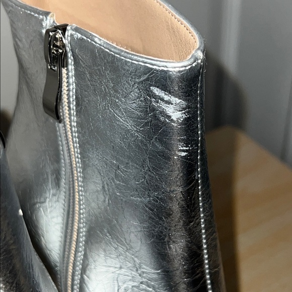 Sleek Silver Ankle Boots - Picture 6 of 8